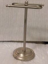 Satin Metal Finish - Free Standing Towel Holder - NWT