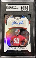 2018 PANINI CERTIFIED VITA VEA, #GS-VI, AUTO, ROOKIE, SERIAL #21/99, GRIDIRON