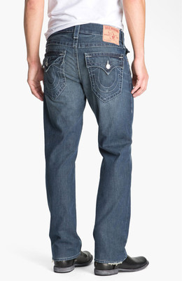 NWT TRUE RELIGION Mens Ricky Natural Straight Leg Jeans Size 38