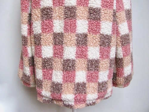 Pink Plaid Sherpa Button Up Jacket Multicolor Lined Pink Lily Womens Size XL - Picture 9 of 17