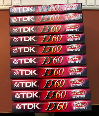 Lot of 12 Blank Cassettes: 10 TDK D60 High Output Plus Zenith & Maxell