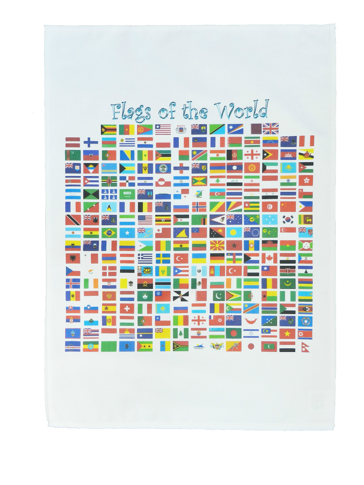 Cotton Tea Towel Flags of the World machine washable