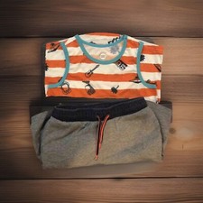 Wonder Nation Boys S 6/7 Tank Top Cat Jack Gray Shorts Outfit Set Graphic UFO