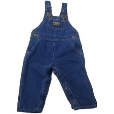 Osh Kosh B Gosh Baby Bib Overalls 12 Mos Dark Wash Blue Vestbak USA Pants