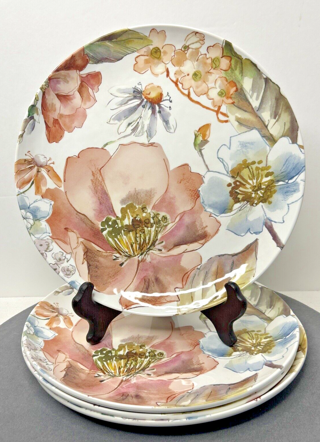 Set/4 Better Homes & Gardens Annabelle Floral Melamine 11