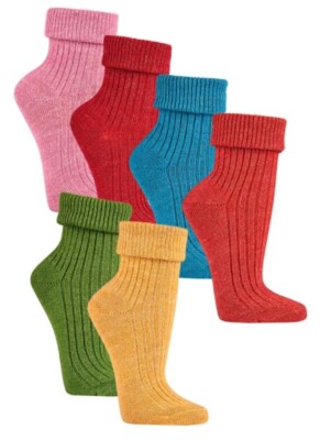 Alpaka & Merino Kaschmir Wolle Socken - buntes Betthaus super weich & warm