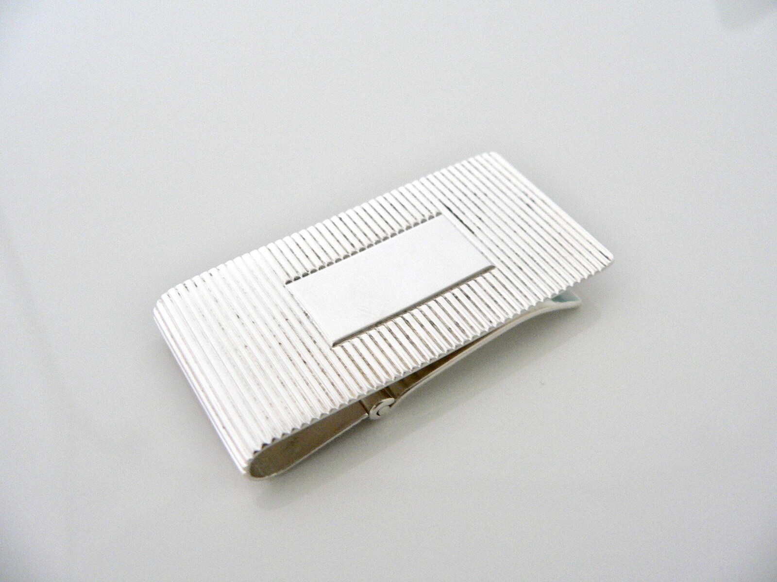 Tiffany & Co Silver Hinged Money Clip Coin Edge Holder Rare Mens Gift Cool Love