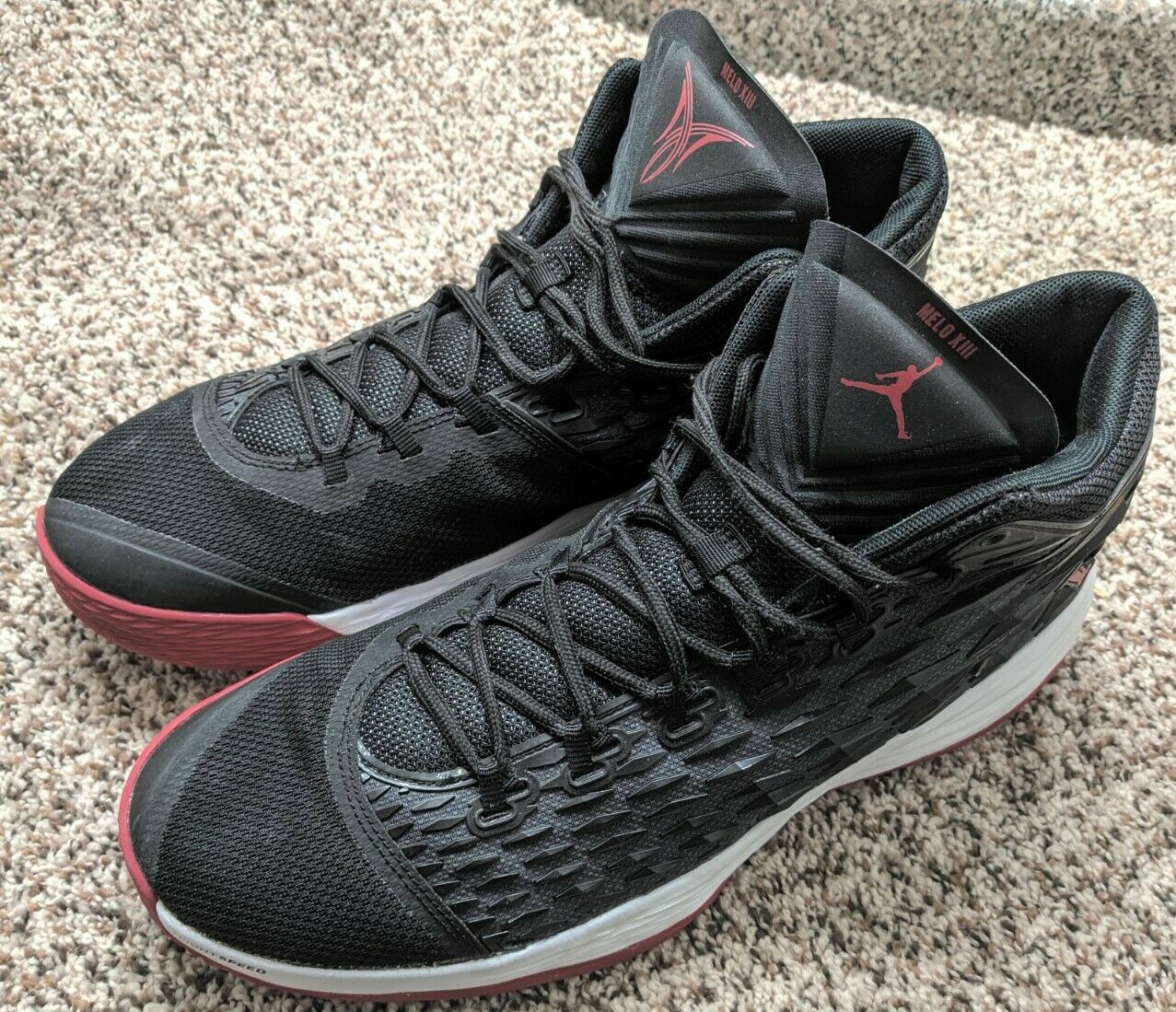 Nike Melo M13 Black White Red Anthracite Basketball 881562 002 Men&#039;s 13 | eBay