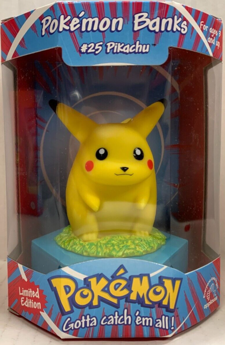 1998 APPLAUSE POKEMON BANKS #25 PIKACHU LIMITED EDITION BANK NEW