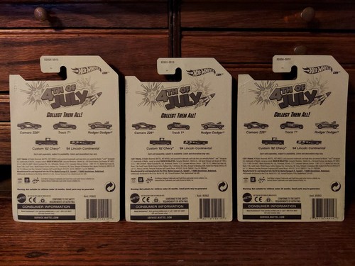 Hot Wheels 4 luglio #2 traccia T, #3 Rodger Dodger & #4 personalizzato '62 Chevy nuovo con scatola - Foto 12 di 12