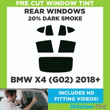 For BMW X4 (G02) 2018+ Pre Cut Window Tint Kit 20% Dark Rear Car Tinting Film