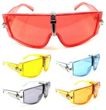 XL OVERSIZED FUTURISTIC SHIELD WRAP AROUND ONE PIECE LENS SUNGLASSES OUTDOOR VTG