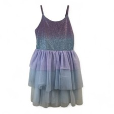 Cat  Jack Girls Sparkly Ombre Tulle Dress With Layered Skirt  Adjustable Strap