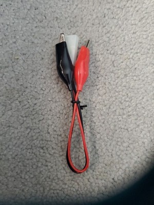 DC power male plug to dual alligator clip test cable