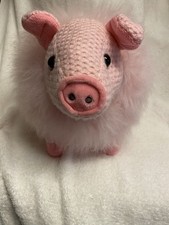 Fuzzy Pink Pig Plush 16 X 9 by Way to Celebrate, New without tags