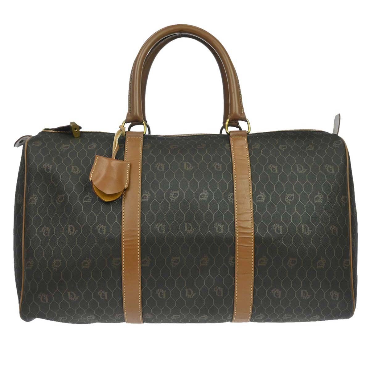 Christian Dior Black Brown Honeycomb Duffle Handbag 187343 | eBay