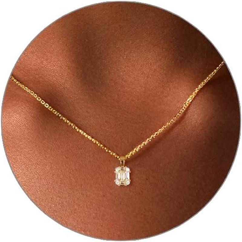 Dainty 18K Gold Plated Diamond Choker Necklace for Women