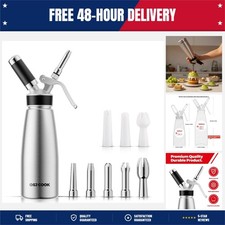 Professional Aluminum Whipped Cream Dispenser - 500 mL/1 Pint,Leak-Free Whipped