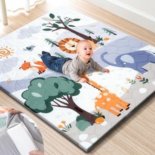 Premium Foam Baby Play Mat 50 x 50   Removable Machine Washable Cover, Extra...