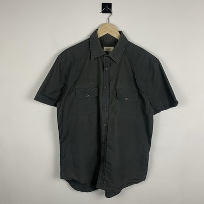 Herren Diesel Hemd Kurzarm Größe XL Faded Gray Y2K Avantgarde