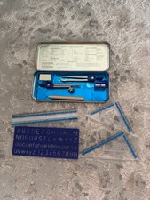 STAEDTLER 10PC Math Geometry Set Compass Rulers Metal Case 1 Piece Missing