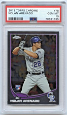 2013 TOPPS CHROME NOLAN ARENADO #78 ROOKIE CARD HOF PSA 10 GEM MINT. rookie card picture