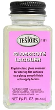 Testors 1161X Glosscote Lacquer 1-3/4 oz Clear, Glosscote Overcoat 075611116105