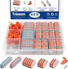 112Pcs 28-12 AWG Lever Wire Connectors Nuts Splicing Kit 2 3 4 5 Style: 112PCS