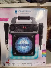 Singing Machine Groove Mini Karaoke System - Black Bluetooth Tested and Working