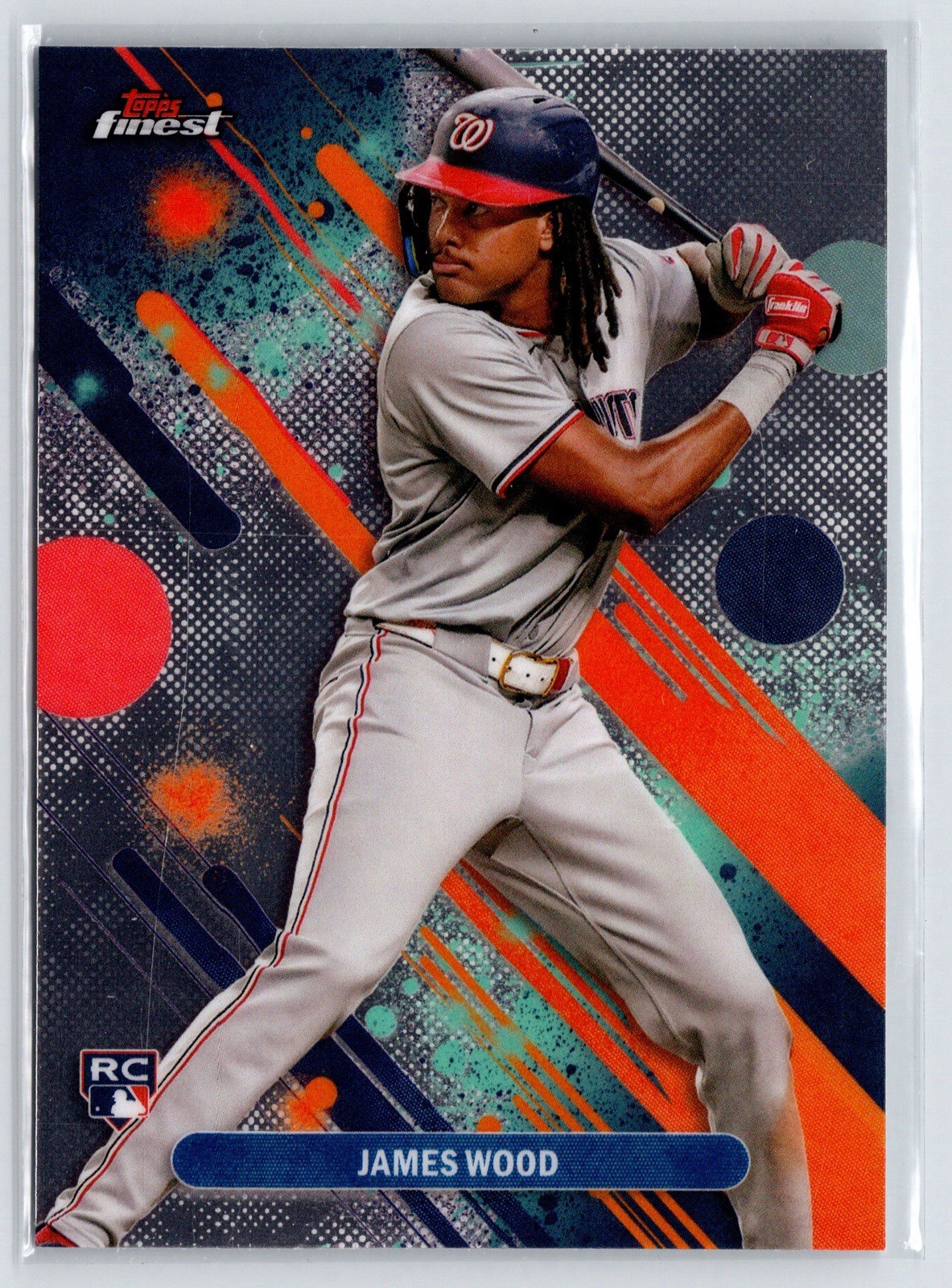2025 Topps Finest - Common James Wood #100 Refractor (RC) Nationals
