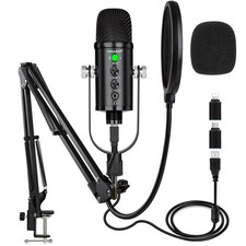 USB Microphone Condenser Computer PC Gaming Mic Podcast Microphone Kit for St...