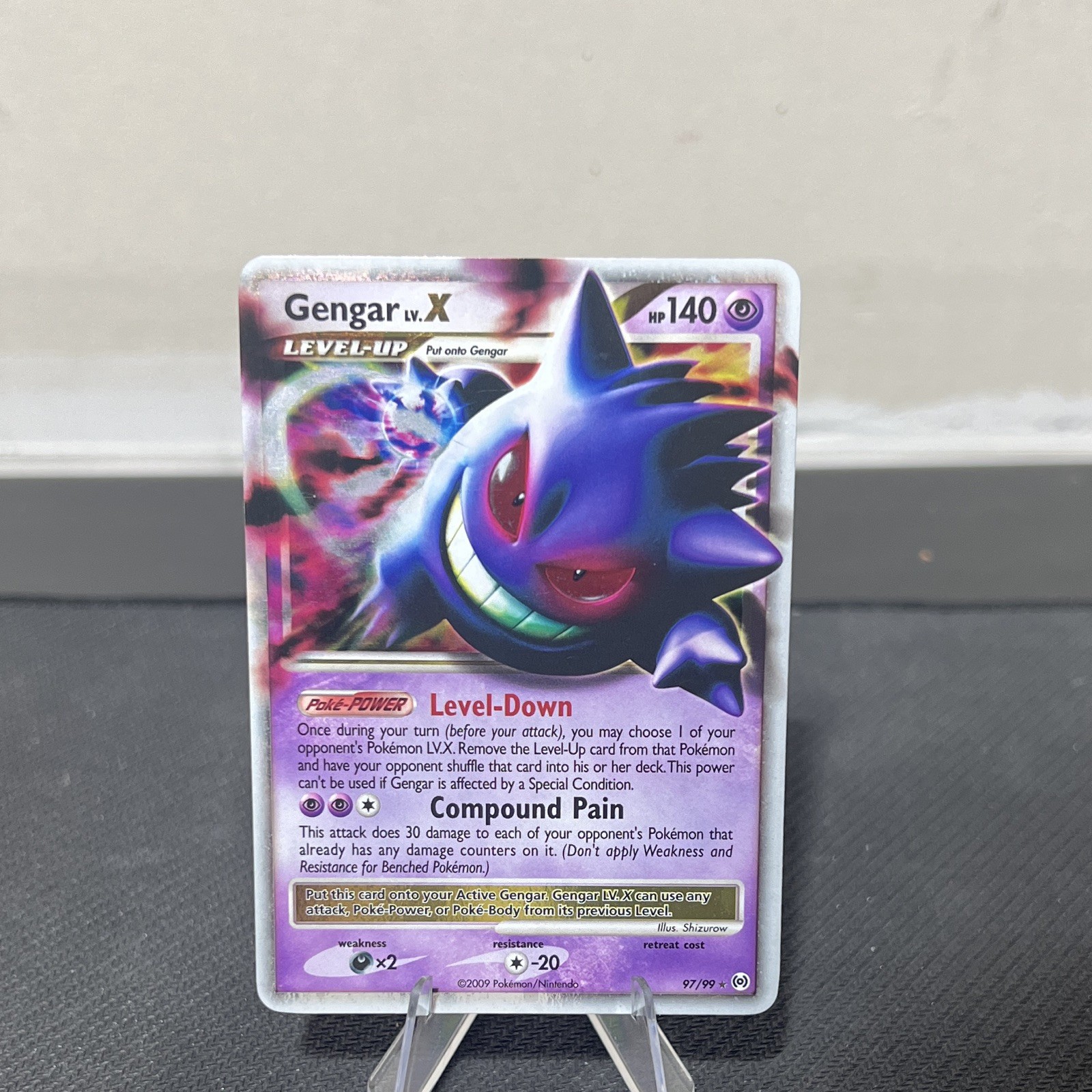 Nintendo Pokemon TCG Arceus Gengar LV.X 97/99 Holo Level Up Eng 2009
