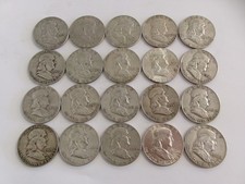 (20) Count Franklin Silver Half Dollar Lot - $10 Face Value of 90% Silver Coins