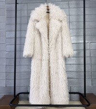 Winter Warm Women Shaggy Faux Fur Coat Fluffy Big Lapel Long Overcoat Outwear UK