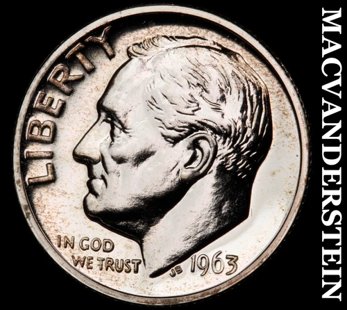 1963 Silver Roosevelt Dime - Choice Gem Proof  Lustrous  No Reserve  #i5012