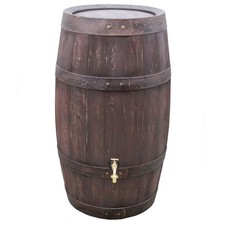 Regentonne Holzoptik Regenfass 250 Liter Weinfass Wasserfass braun Barrique