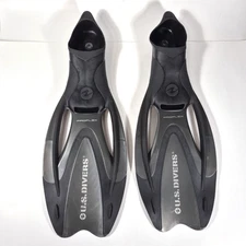 US Divers Adult Scuba Diving Fins Black Gray Size Medium Large 21" Length