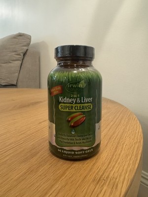 2-In-1 Kidney & Liver Super Cleanse , 56ct  Liquid Soft-Gels, NSF Certified 