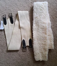 White Cotton Girth with Girth Cover "45"