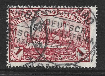 DSWA 1,- Mark Kaiseryacht Nr.29A mit Stempel "WARMBAD" - Bild 1 von 2