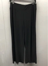 Antthony Women's Black Wide Leg Side Slit High Waist Stretch Pants Size M