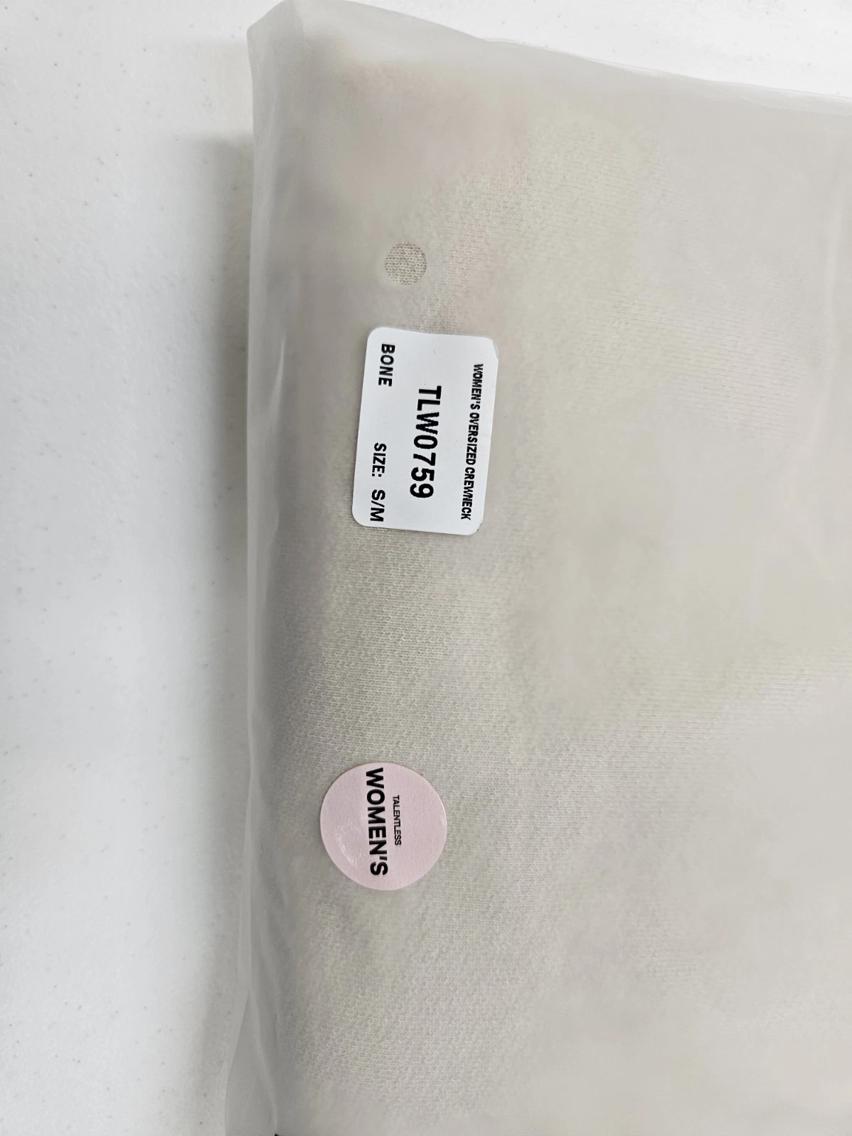 OFF WHITE Felpa girocollo pesante oversize Talentless nuova senza etichette S M 100% cotone vendita al dettaglio $99