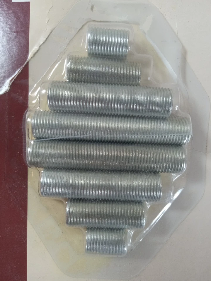 Portafolio 8 Piezas Roscado Surtido Tubo Pezones Lámparas Lámparas Zinc NUEVO Foto 2 de 4