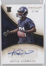 2014 Panini Immaculate Rookie Auto 37/49 Kevin Norwood #179 Auto 3c4