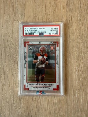 2020 Panini Donruss Joe Burrow Elite Series   Rookies | RC |  #ESRJB | PSA 10