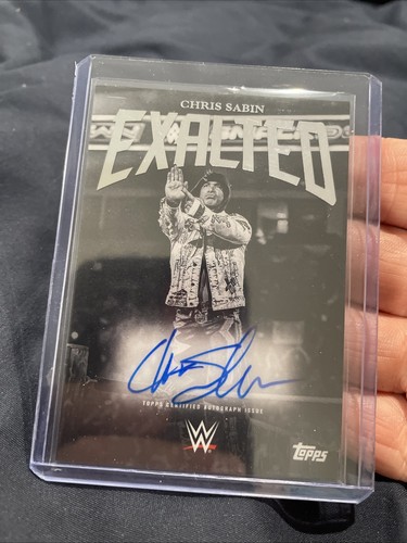 2025 Topps WWE Exalted Chris Sabin Black And White Signatures #VWS-CSN
