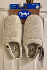 FLOOPI MEMORY FOAM SLIPPER WOMENS MEDIUM SIZE 7-8 SLIP-ON INDOOR/OUTDOOR NO SLIP