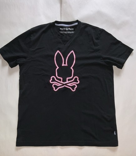 Psycho Bunny Men’s Black Embroidered Logo T-Shirt Size 5 Pima Cotton - Picture 1 of 9