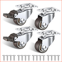 MöBelrollen 25Mm 4Er Set Lenkrollen Mit Bremsen 40Kg FüR MöBel Klein