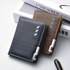 New Wallet Purses Slim Men's Wallets Gift ID Credit Card Holder Small Bifid Famo